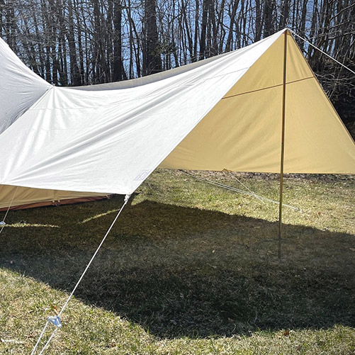 Awning tent glam camp