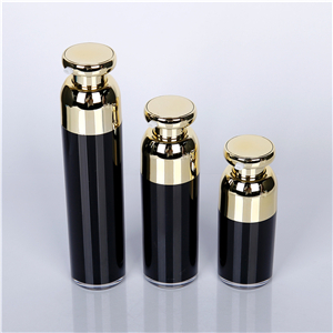 Black plastic airless bottle & Cosmetic Packaging
