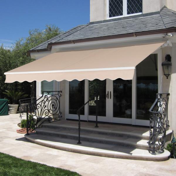 How far can an awning extend from a house?