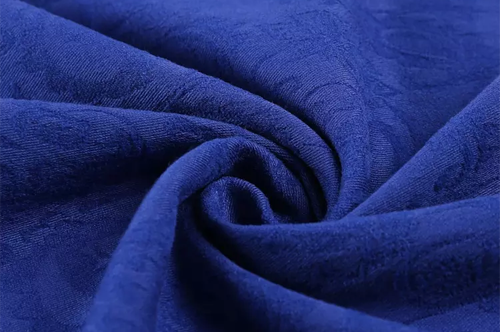 Blue jacquard fabric