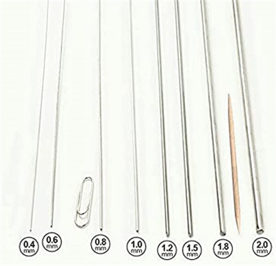 Common sizes of straight spring wire