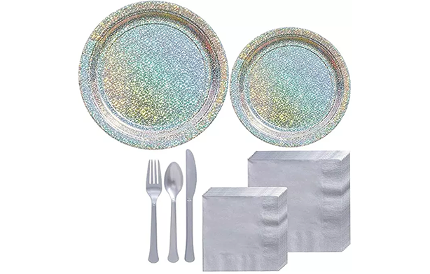 Silver foil paper plates