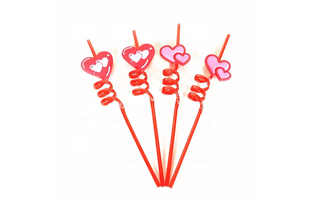 Valentine drinking straw
