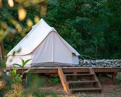 bell tent or tipi glam camp
