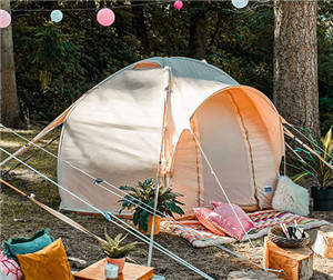 Canvas Dome Tent for family camping in the woods