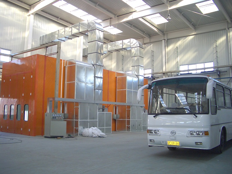Industrial bus paint booth