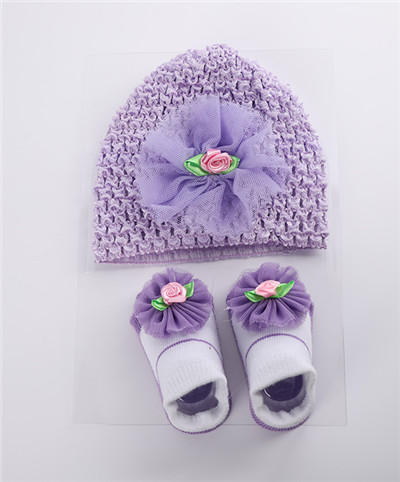 Newborn Girl Hat and Sock Set