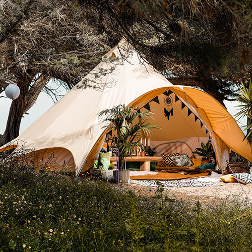 Canvas bell tent glam camp