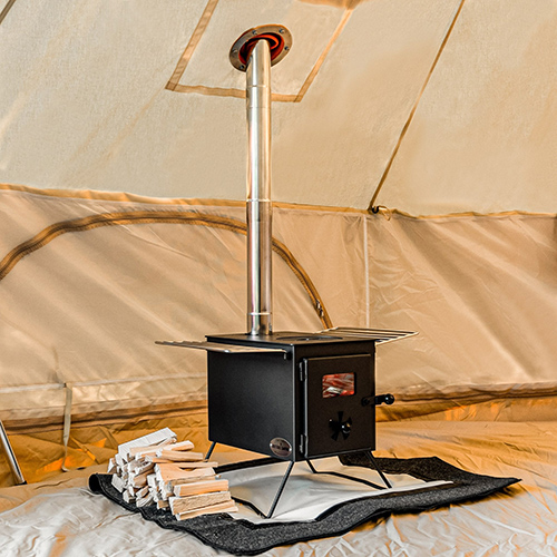 Tent Stove glam camp
