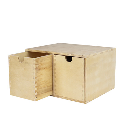 wooden storage boxes with drawers