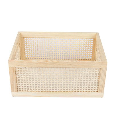 Woven bamboo storage basket