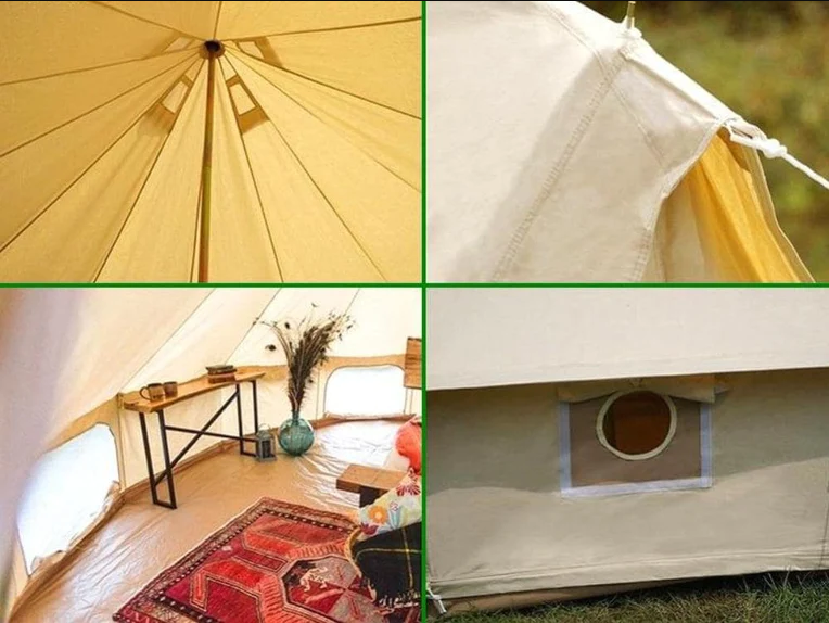 Canvas bell tent glam camp