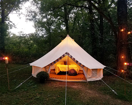 20' bell tent  includes: glam camp