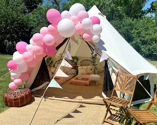 bell tent party ideas glam camp