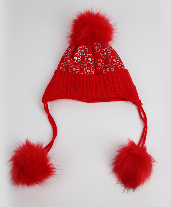 Red acrylic kids hat