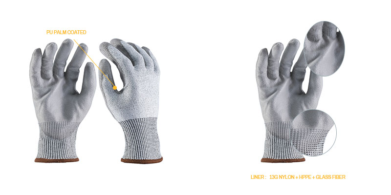 13G anti-cut gloves | PU coated gloves | coated gloves