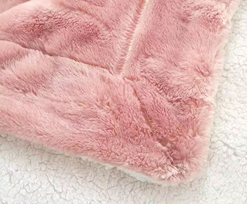 Pink brush flower double sided rabbit blanket 1020131