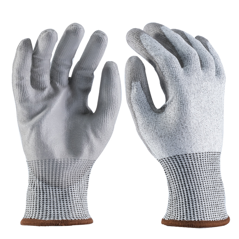 13G cut resistant A6 glove PU palm coated 