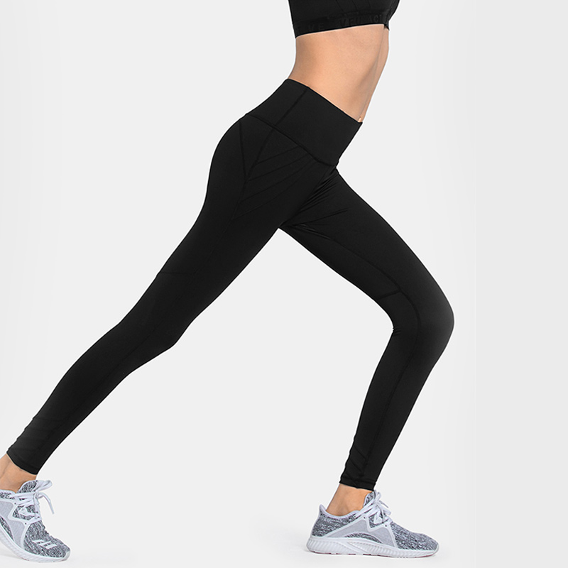 New pure color high waist women yoga running active wear legging pants
