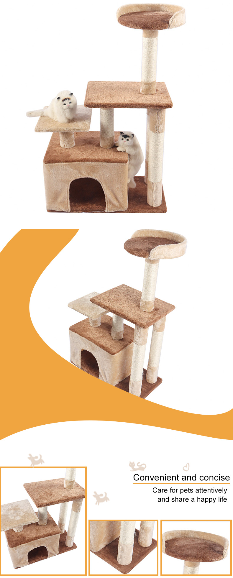 double color cat climbing frame with cat nest pet supplies