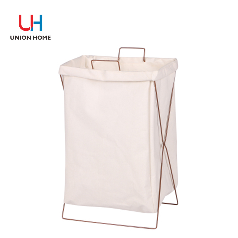 Poly cotton metal wire laundry basket