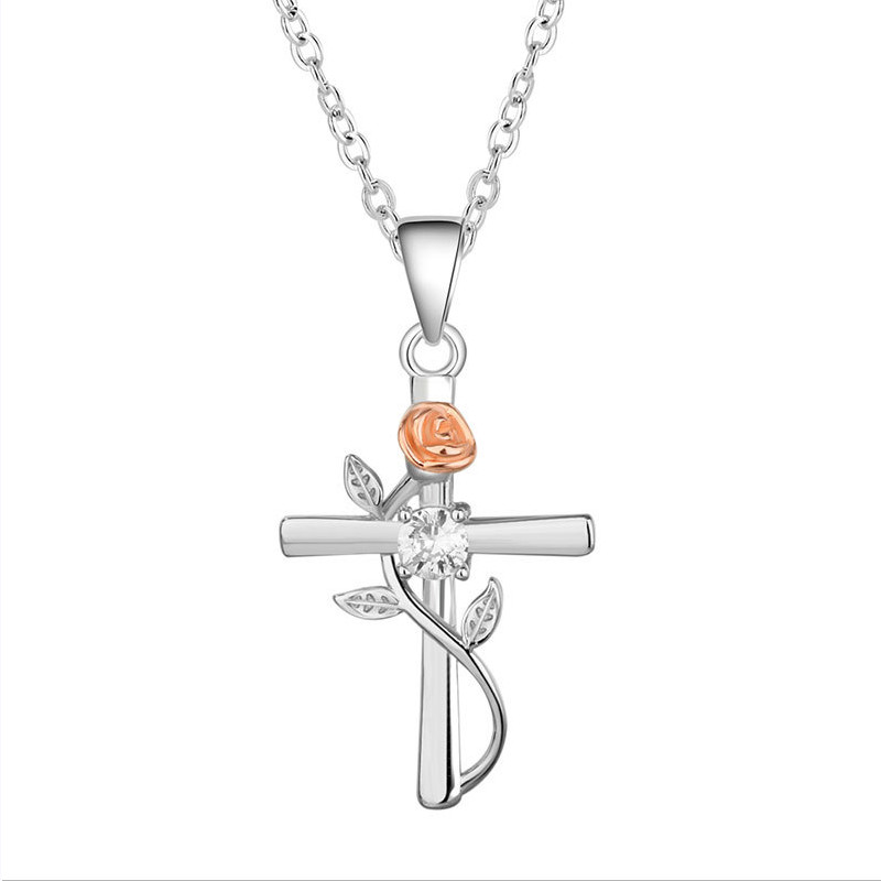 925 Sterling Silver Cross Necklace for Women