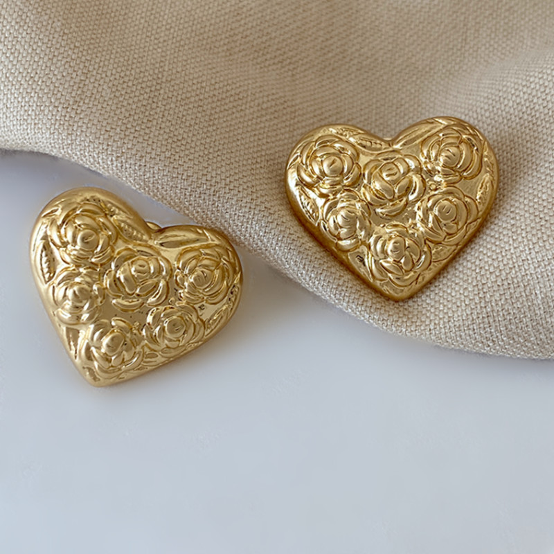 Gold Plated Copper Rose Heat Stud Earrings