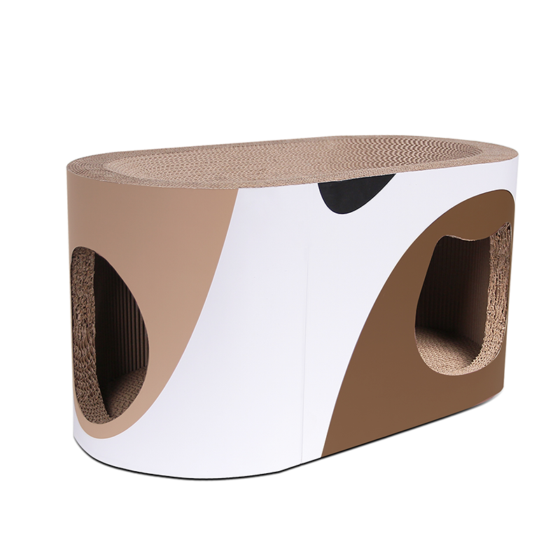 C-S-032-YL    Oval Heightened Cat Scratch Lounge