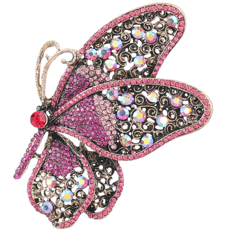 Dreamwork Winged Butterfly Crystal Rhinestone Brooch Pin for Women Men