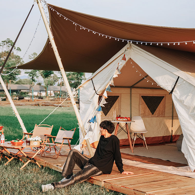 American wall tent glam camp