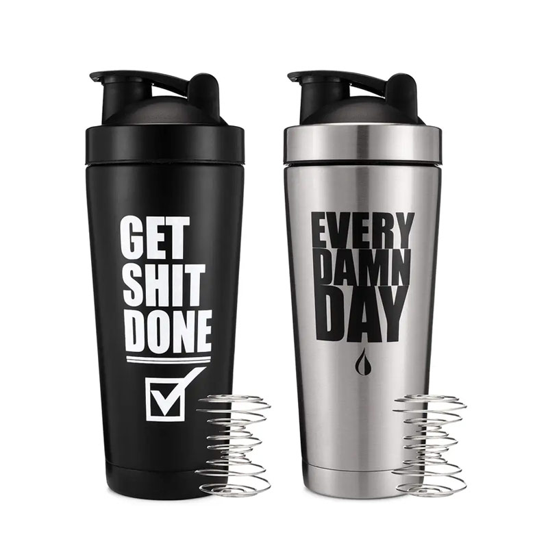 Custom logo leak proof BPA protein insulated drink 304 stainless steel shaker bottle W-001 glam camp