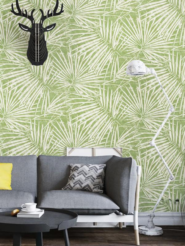 Rainforest palm leaves wallpaper