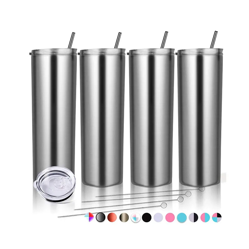 20oz stainless steel accompanying cup with slider and straw S01-0002 glam camp