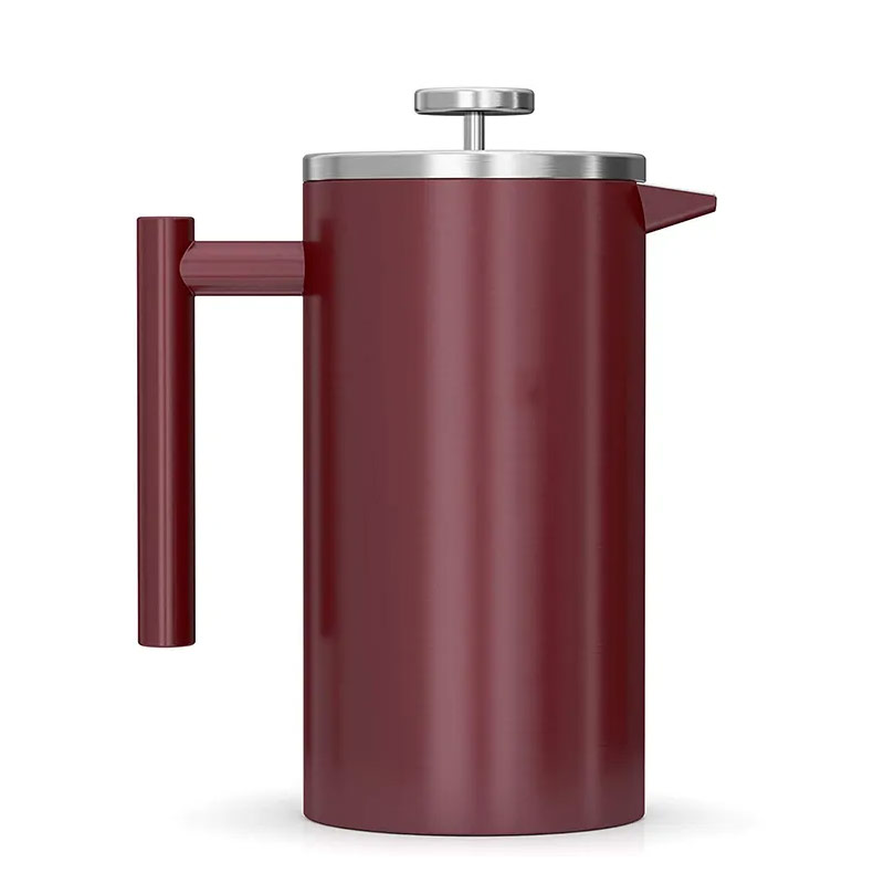 Customizable color double wall insulated vacuum stainless steel french press coffee maker SX0707 glam camp