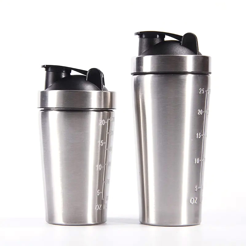 Custom logo leak proof BPA protein insulated drink 304 stainless steel shaker bottle W-001 glam camp