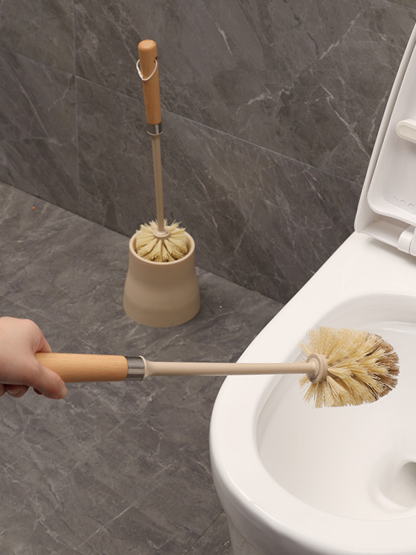 Wooden long handle toilet brush