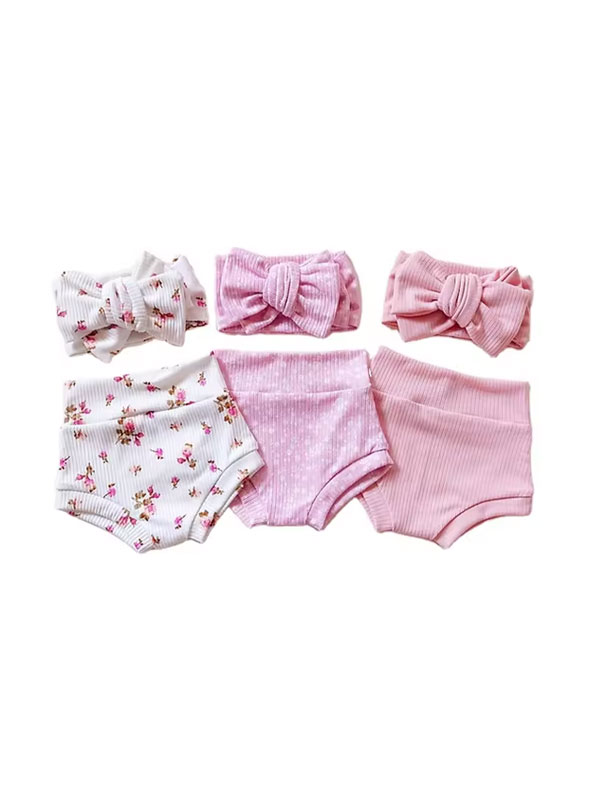 Baby Knit Shorts and Bow Headband