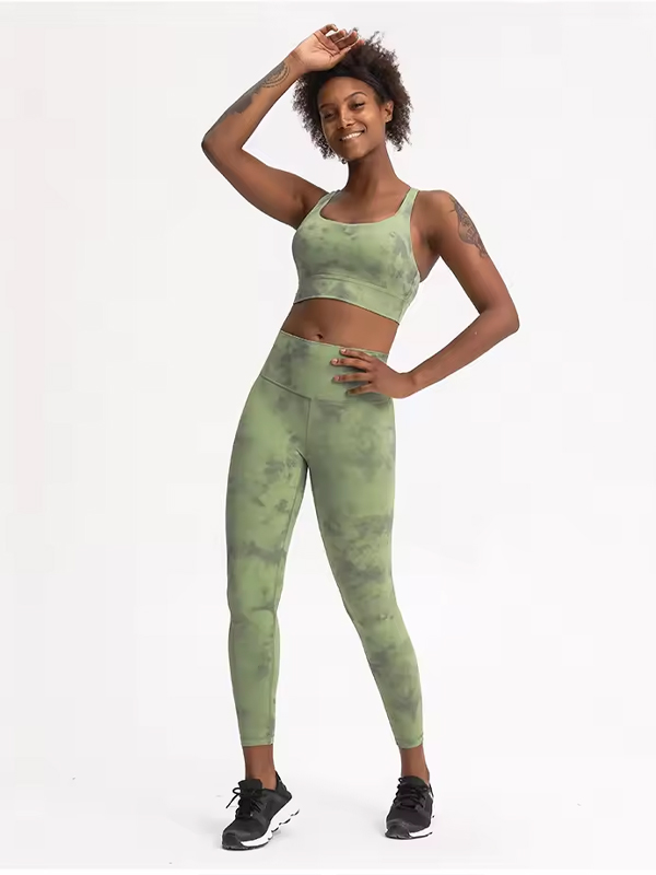 Tie Dye Leggings Match Sports Bra Yoga Sets