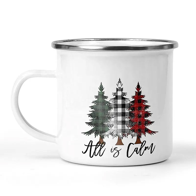 Custom christmas keepsake gift design kids mini enamel mug E01-0304 glam camp