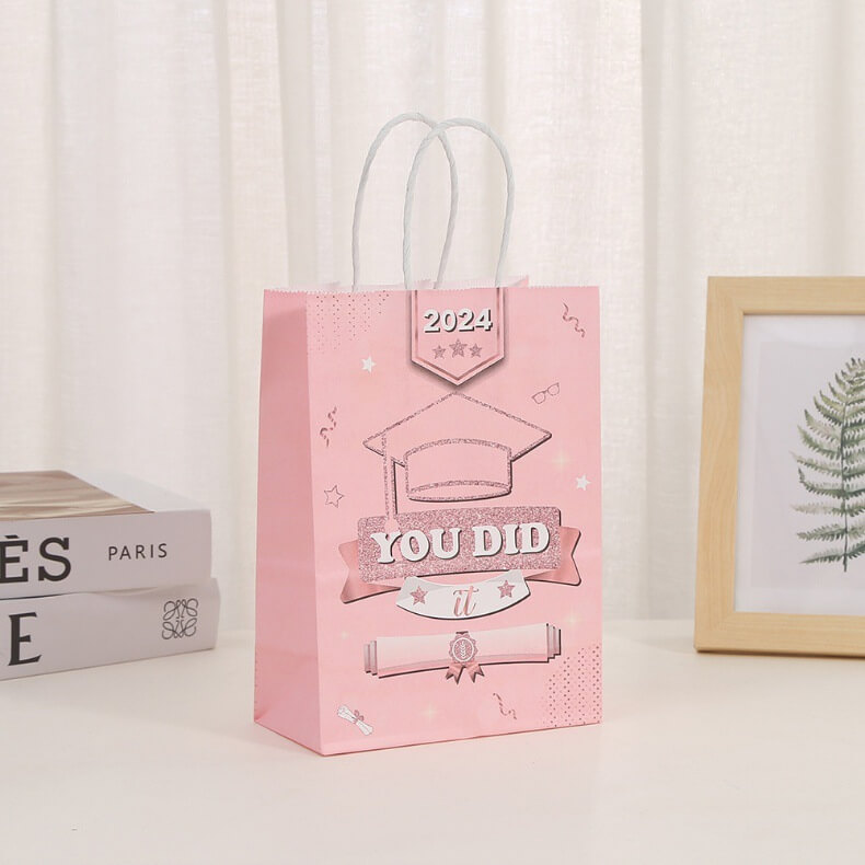 Pink Graduation Party Gift Bags