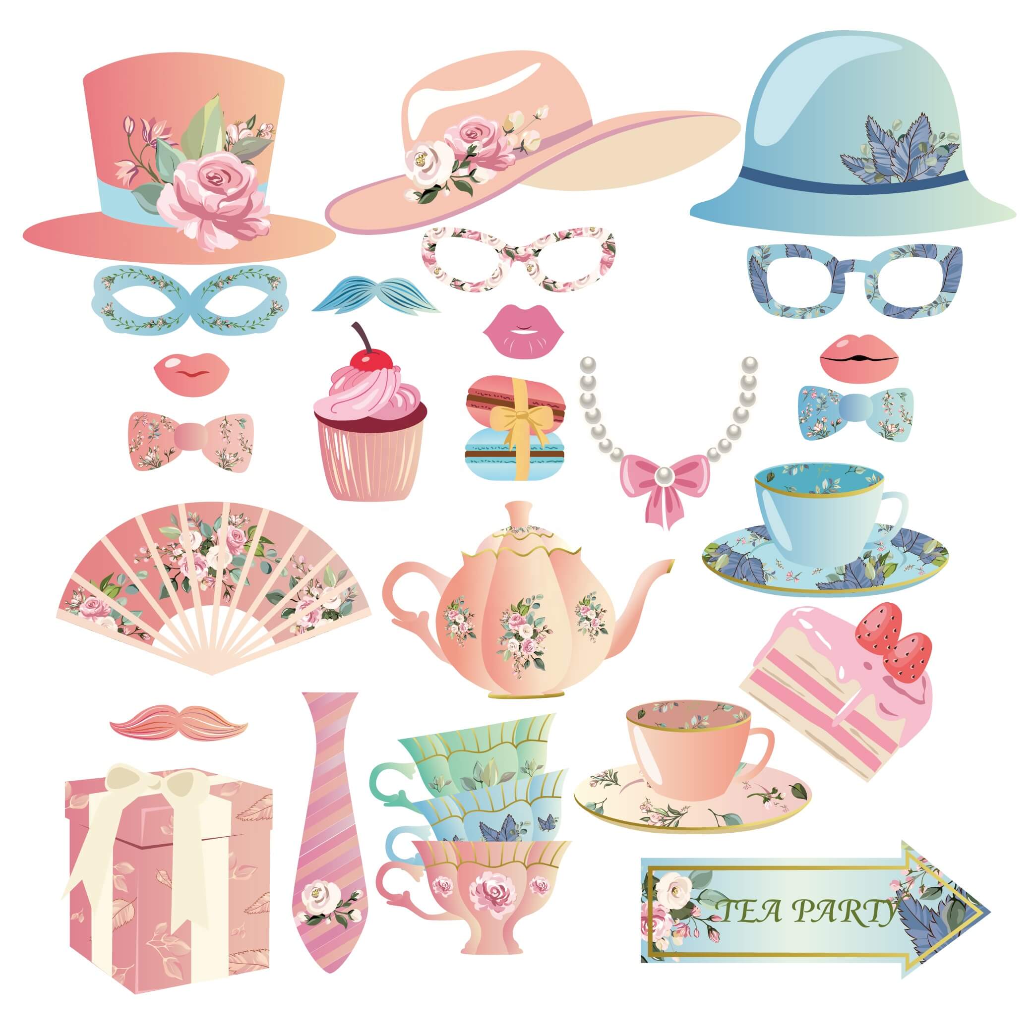 Tea Party Photo Booth Props