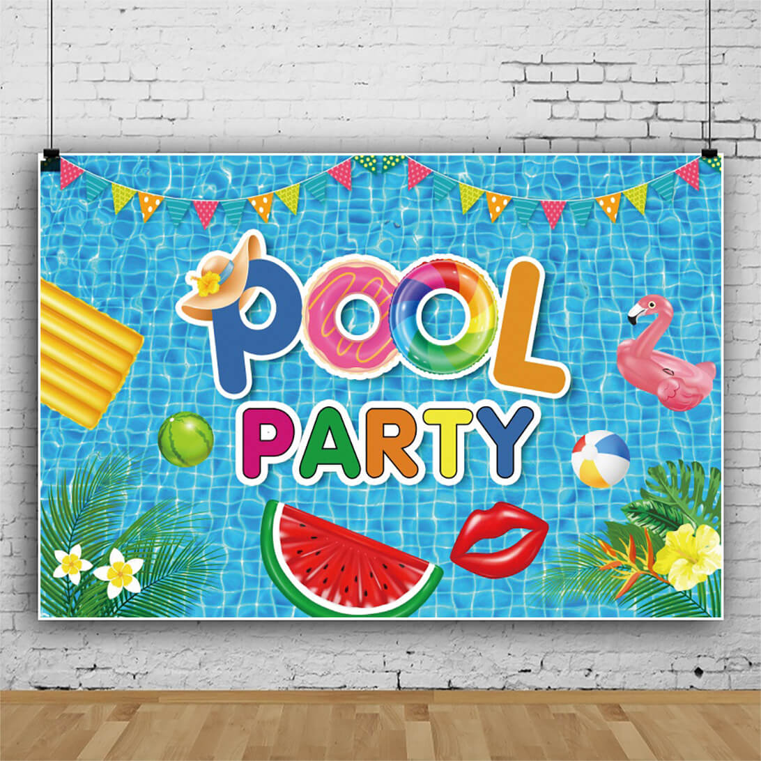 pool party backdrop