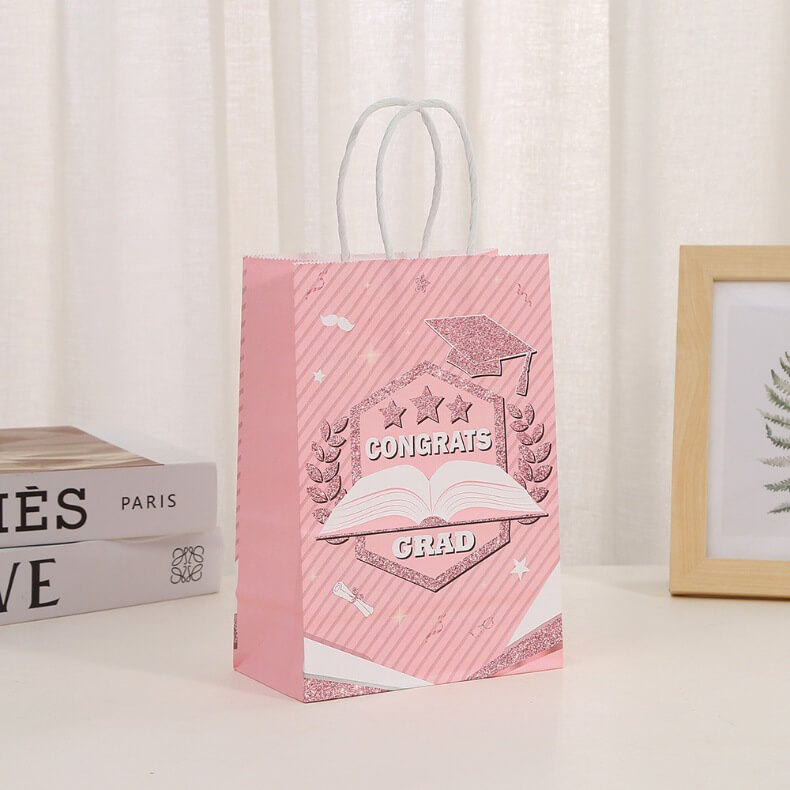 Pink Graduation Party Gift Bags