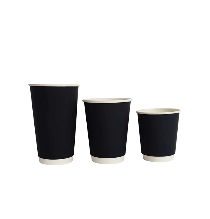 black paper cups