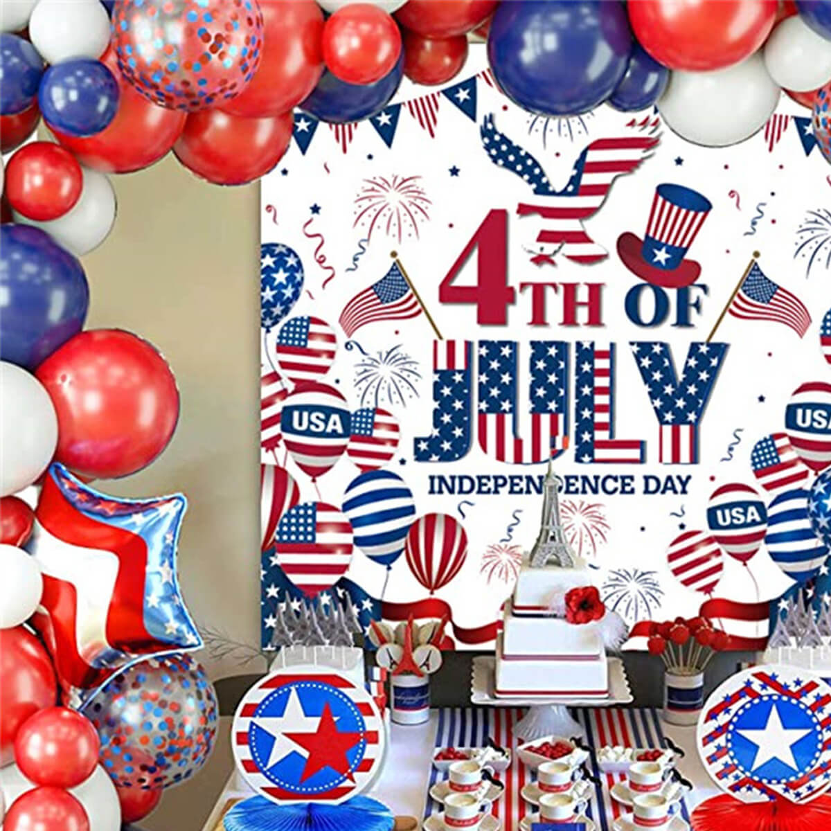 patriotic balloon arch