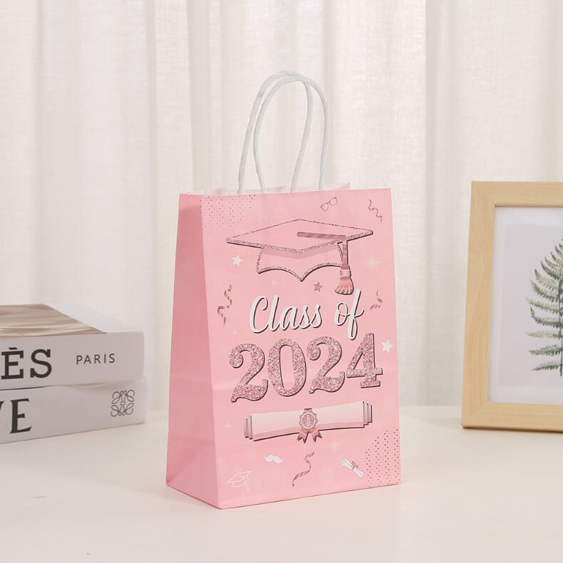 Pink Graduation Party Gift Bags