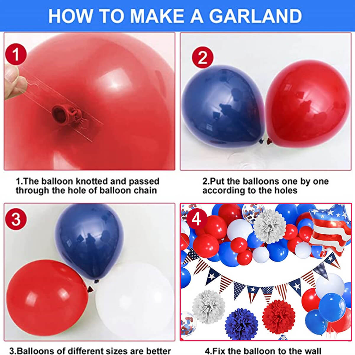 patriotic balloon arch