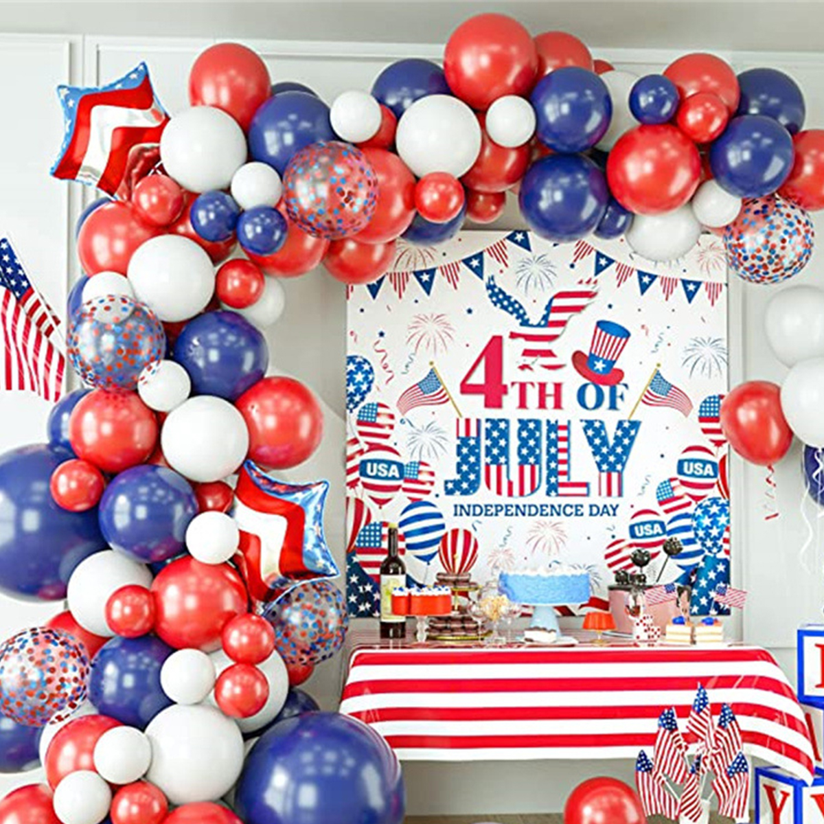 patriotic balloon arch