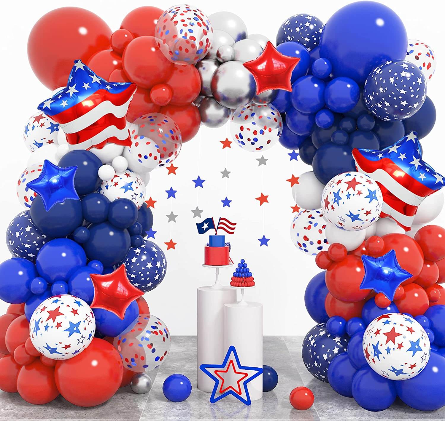 4th of july balloon arch