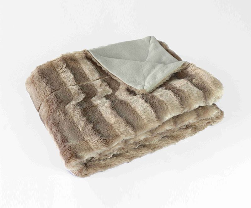 Solid PV fur brushed blanket with fleece 1010103